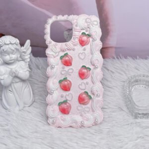 Sweet Peach Fruit Handmade DIY Decoden Phone Case For All Phone Models