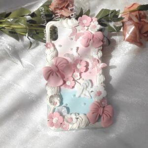 Pink Summer Flower Pearlescent Dreamy Girly Handmade DIY Decoden Phone Case
